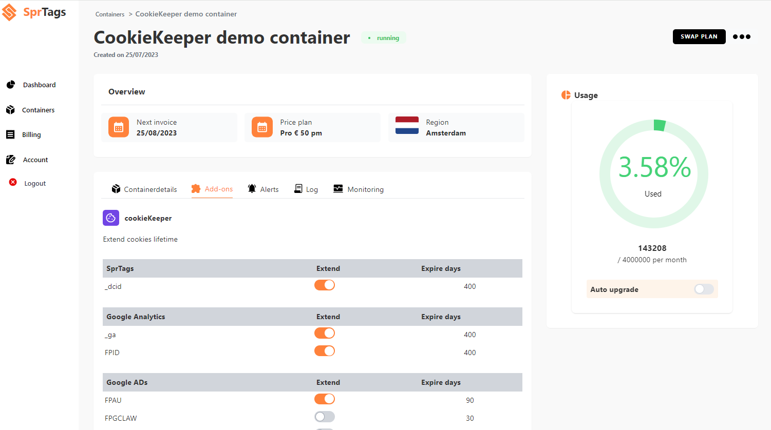 Cookiekeeper screenshot