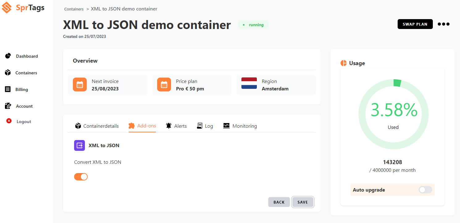 XML to JSON screenshot
